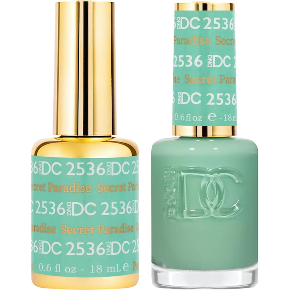 DND DC Duo Gel - #2536 Secret Paradise / Soak-Off Gel Polish 0.6 oz. + Nail Lacquer 0.6 oz.