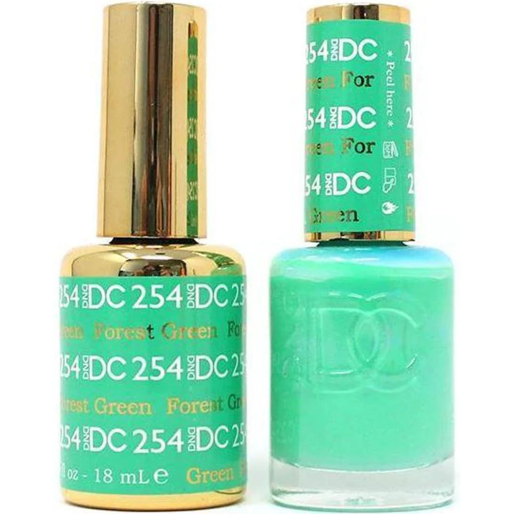 DND DC Duo Gel - #254 Forest Green / Soak-Off Gel Polish 0.5 oz. + Nail Lacquer 0.5 oz.