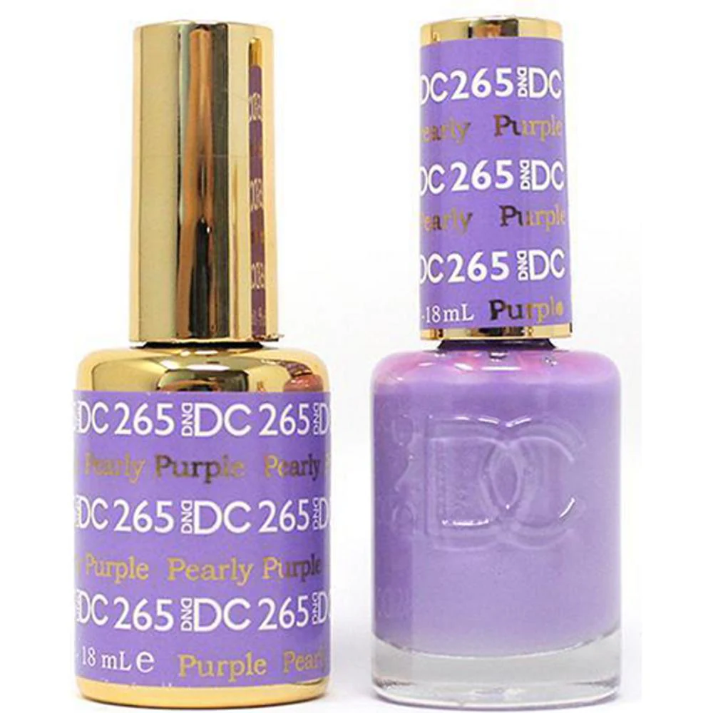 DND DC Duo Gel - #265 Pearly Purple / Soak-Off Gel Polish 0.5 oz. + Nail Lacquer 0.5 oz.
