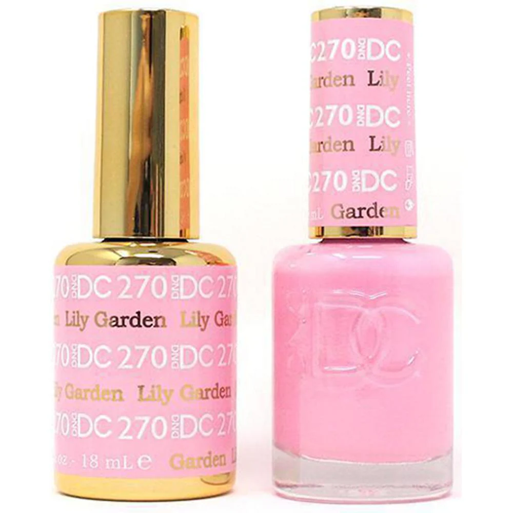 DND DC Duo Gel - #270 Lily Garden / Soak-Off Gel Polish 0.5 oz. + Nail Lacquer 0.5 oz.