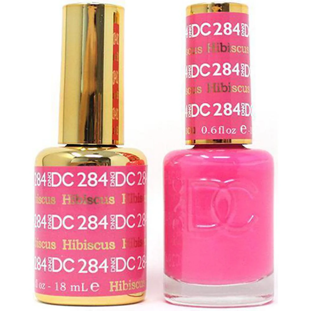 DND DC Duo Gel - #284 Hibiscus / Soak-Off Gel Polish 0.5 oz. + Nail Lacquer 0.5 oz.