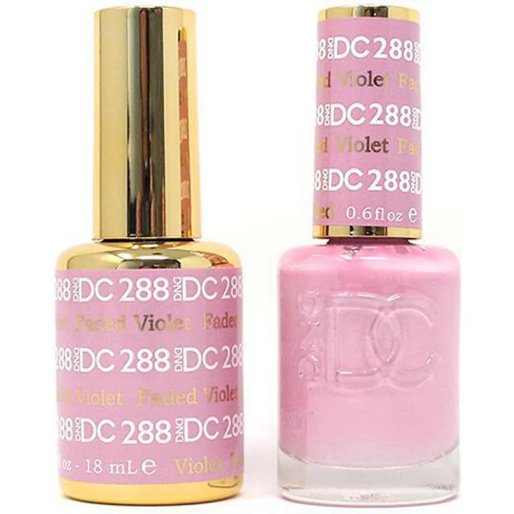 DND DC Duo Gel - #288 Faded Violet / Soak-Off Gel Polish 0.5 oz. + Nail Lacquer 0.5 oz.