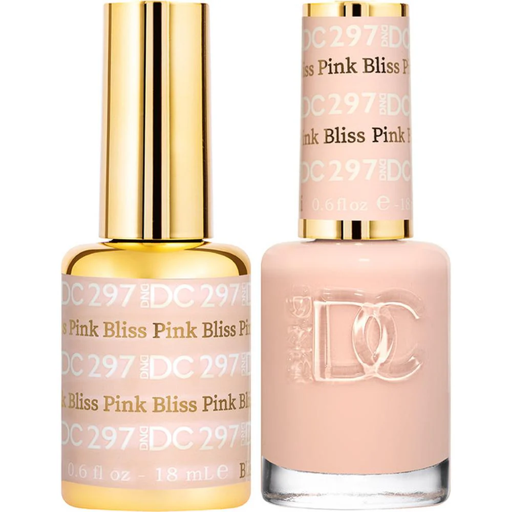 DND DC Duo Gel - #297 Pink Bliss / Soak-Off Gel Polish 0.6 oz. + Nail Lacquer 0.6 oz.