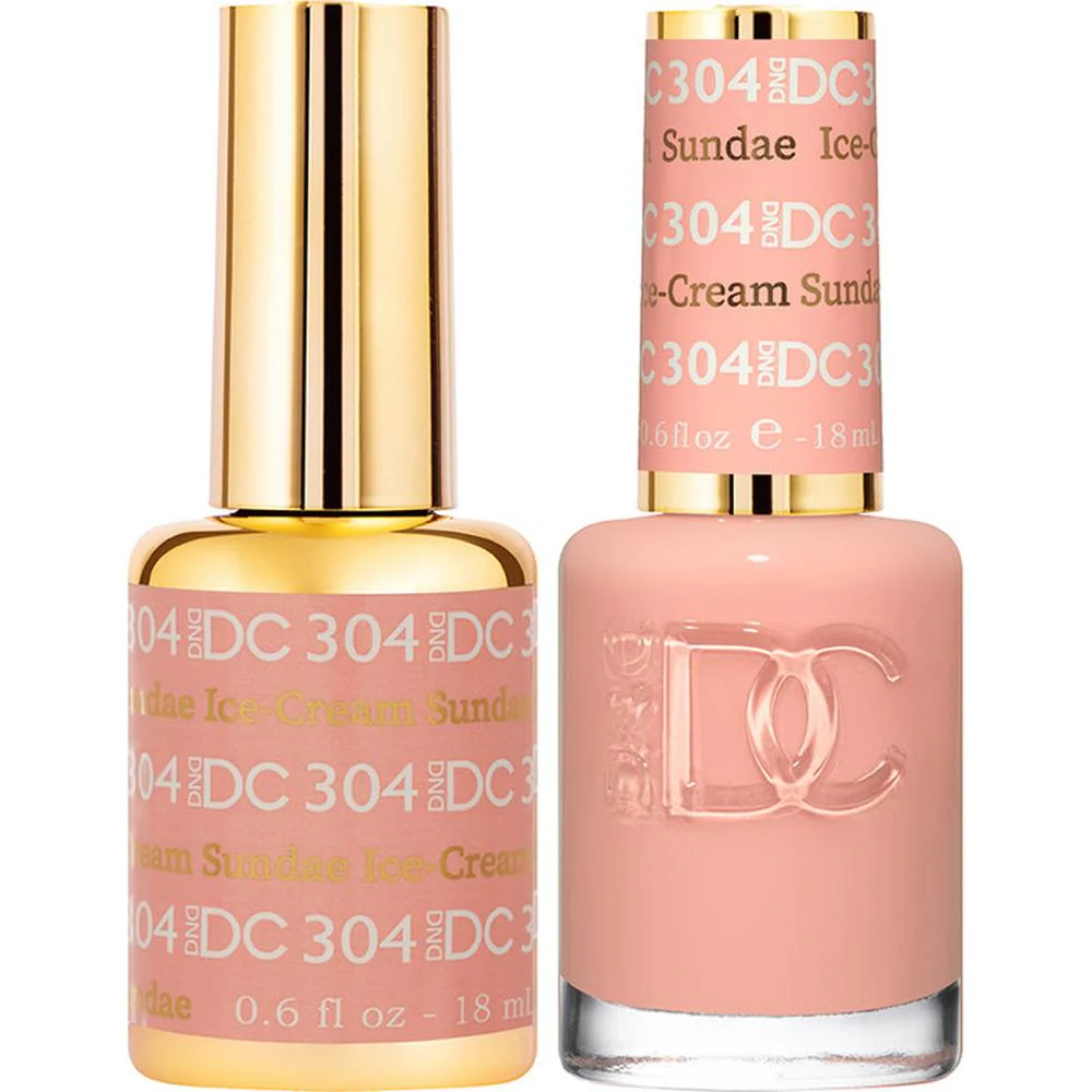 DND DC Duo Gel - #304 Ice-Cream Sundae / Soak-Off Gel Polish 0.6 oz. + Nail Lacquer 0.6 oz.