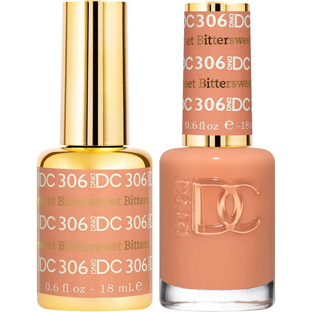 DND DC Duo Gel - #306 Bittersweet / Soak-Off Gel Polish 0.6 oz. + Nail Lacquer 0.6 oz.
