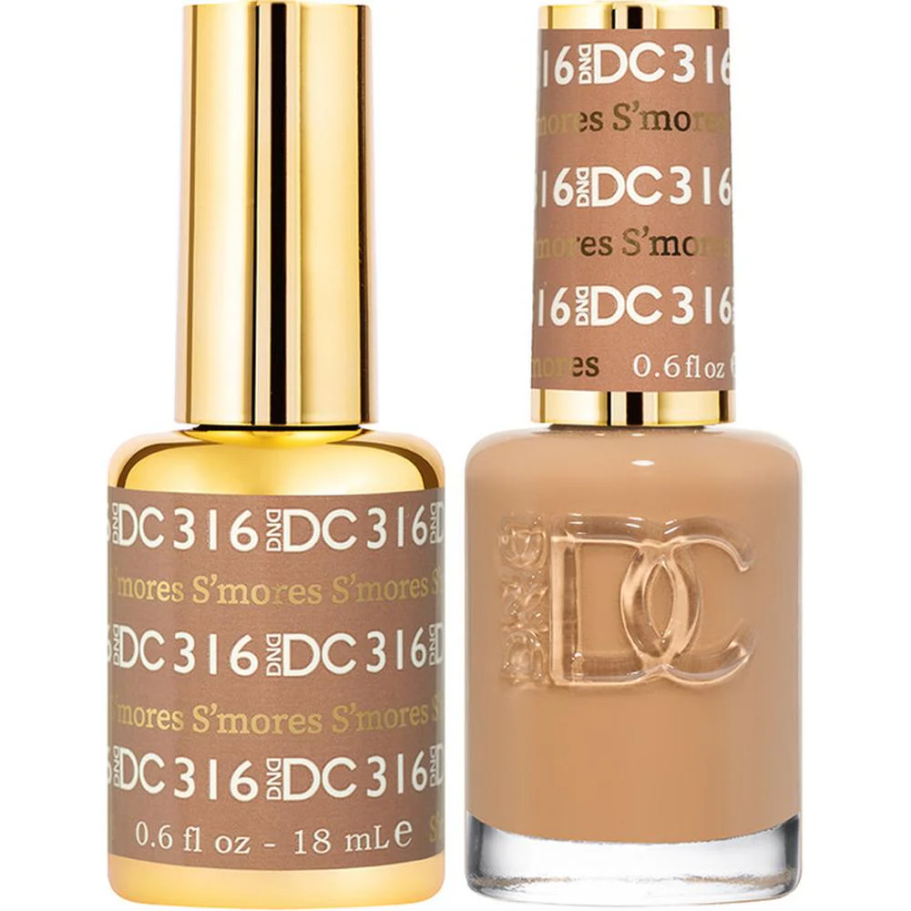 DND DC Duo Gel - #316 S'Mores / Soak-Off Gel Polish 0.6 oz. + Nail Lacquer 0.6 oz.