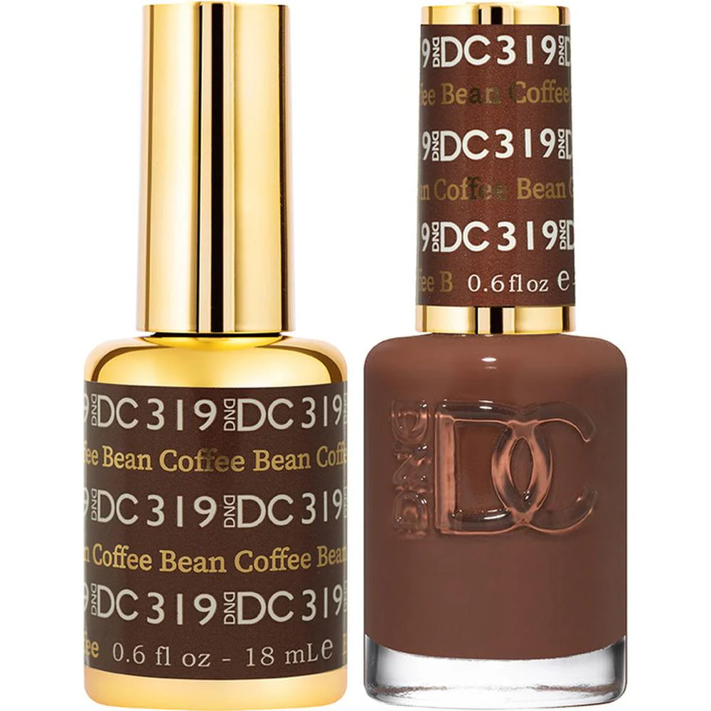 DND DC Duo Gel - #319 Coffee Bean / Soak-Off Gel Polish 0.6 oz. + Nail Lacquer 0.6 oz.