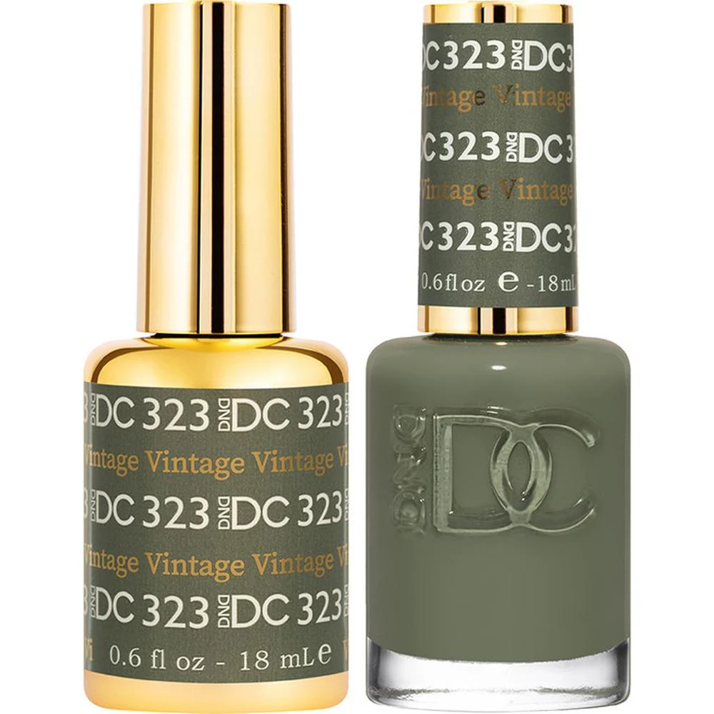 DND DC Duo Gel - #323 Vintage / Soak-Off Gel Polish 0.6 oz. + Nail Lacquer 0.6 oz.