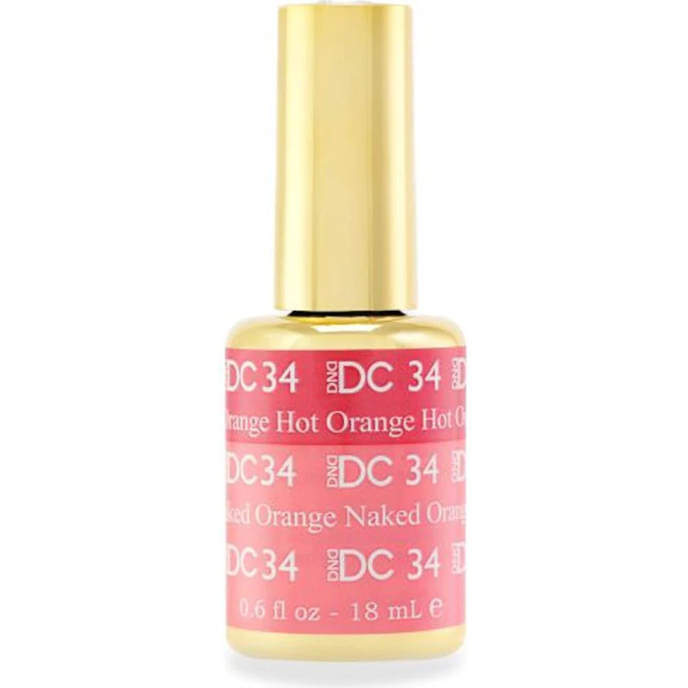 DND DC Mood Soak-Off Gel Polish - 34 Hot Orange Naked Orange / 0.6 oz. - 18 mL.