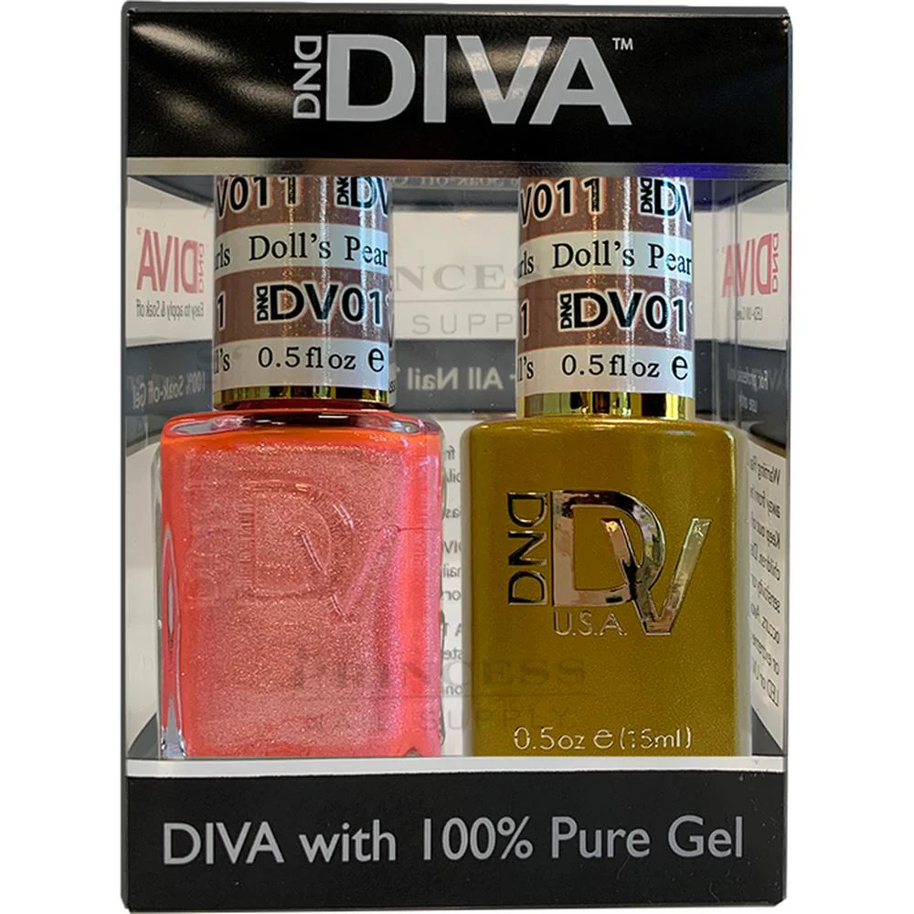 DND Diva Duo Gel - #011 - Doll's Pearls / Soak-Off Gel Polish 0.5 oz. + Nail Lacquer 0.5 oz.