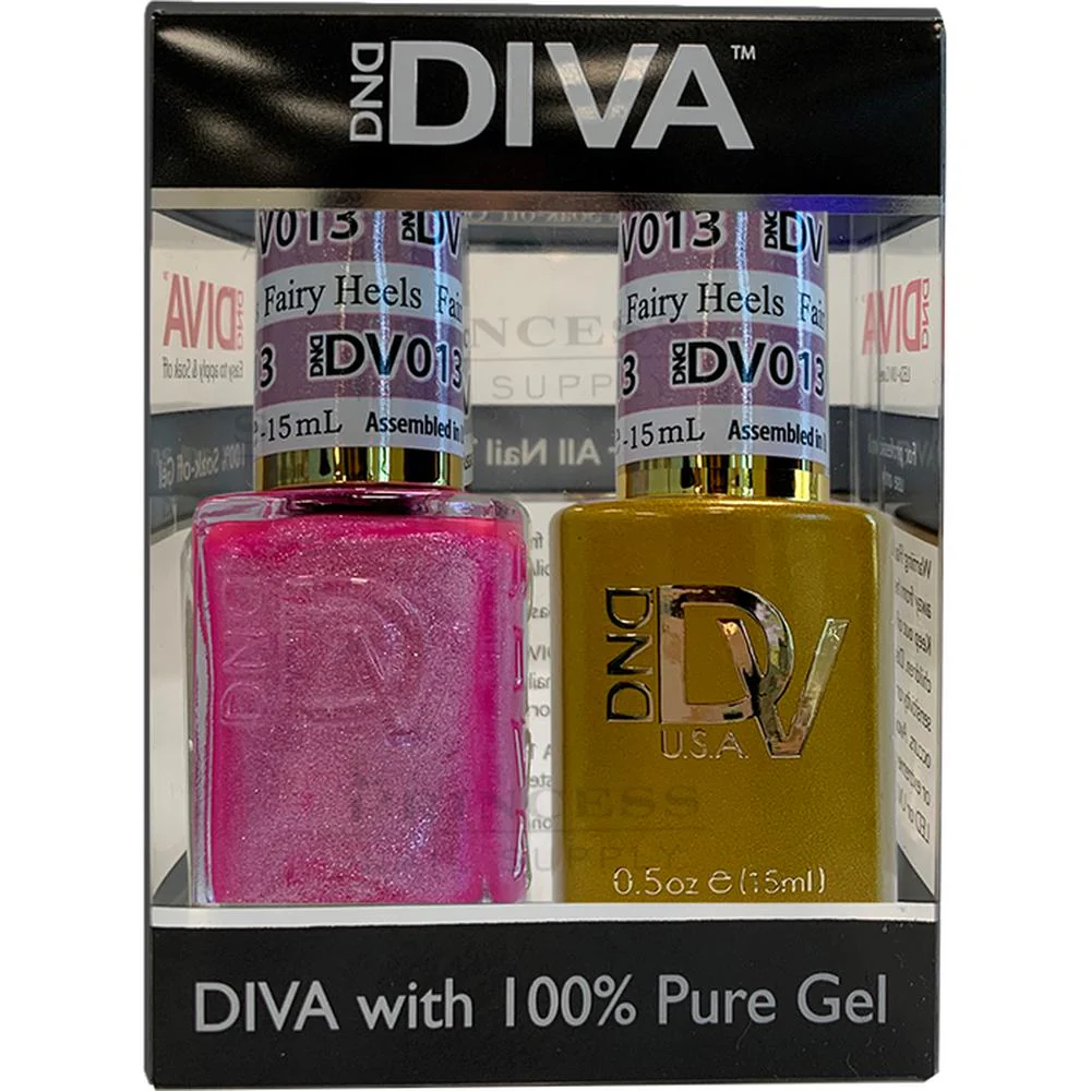 DND Diva Duo Gel - #013 - Fairy Heels / Soak-Off Gel Polish 0.5 oz. + Nail Lacquer 0.5 oz.