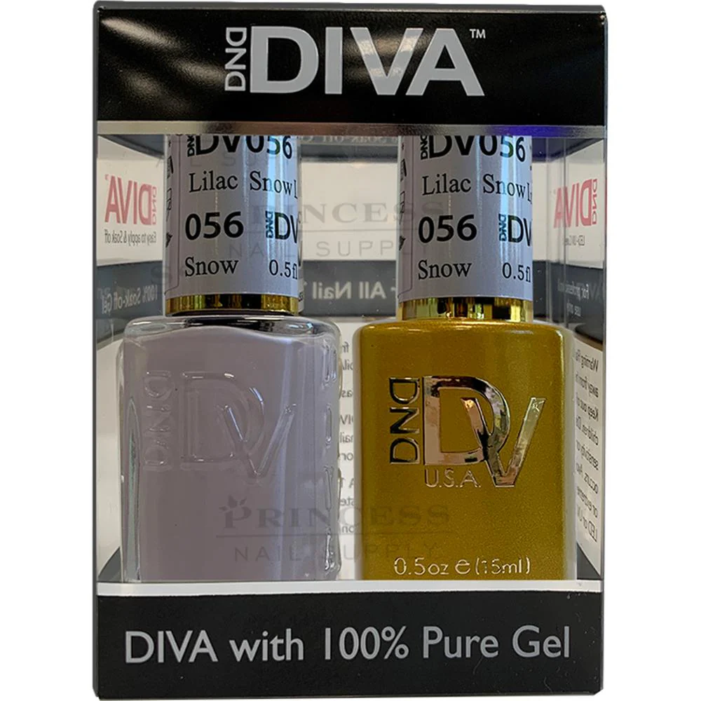 DND Diva Duo Gel - #056 - Snow Lilac / Soak-Off Gel Polish 0.5 oz. + Nail Lacquer 0.5 oz.