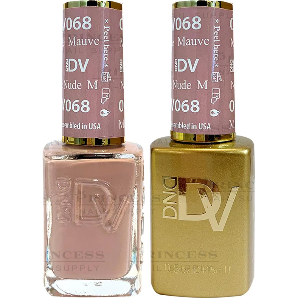 DND Diva Duo Gel - #068 - Mauve Nude / Soak-Off Gel Polish 0.5 oz. + Nail Lacquer 0.5 oz.
