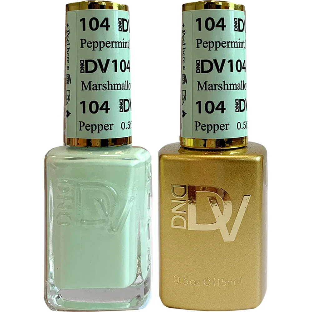 DND Diva Duo Gel - #104 - Peppermint Marshmallow / Soak-Off Gel Polish 0.5 oz. + Nail Lacquer 0.5 oz.