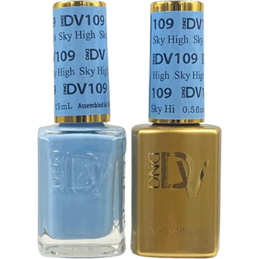 DND Diva Duo Gel - #109 - Sky High / Soak-Off Gel Polish 0.5 oz. + Nail Lacquer 0.5 oz.
