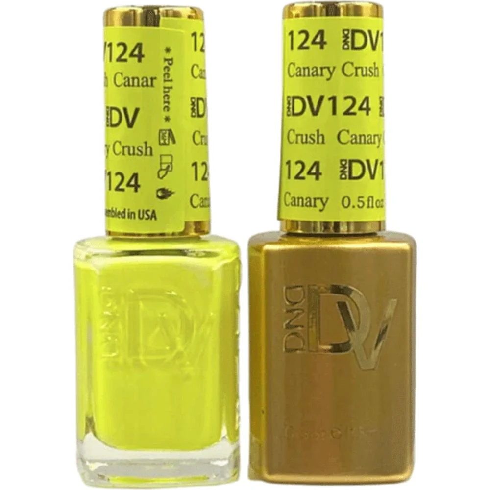 DND Diva Duo Gel - #124 - Canary Crush / Soak-Off Gel Polish 0.5 oz. + Nail Lacquer 0.5 oz.