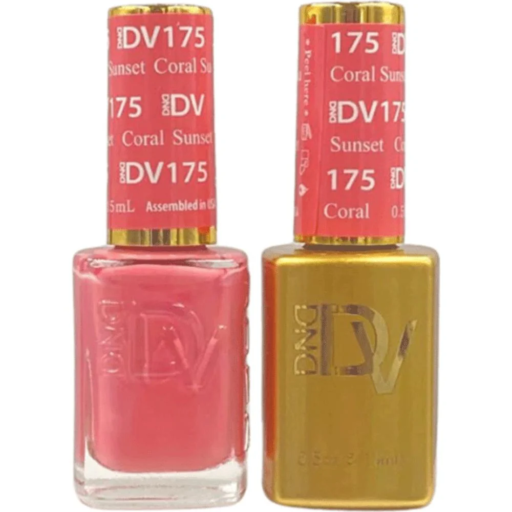 DND Diva Duo Gel - #175 - Coral Sunset / Soak-Off Gel Polish 0.5 oz. + Nail Lacquer 0.5 oz.