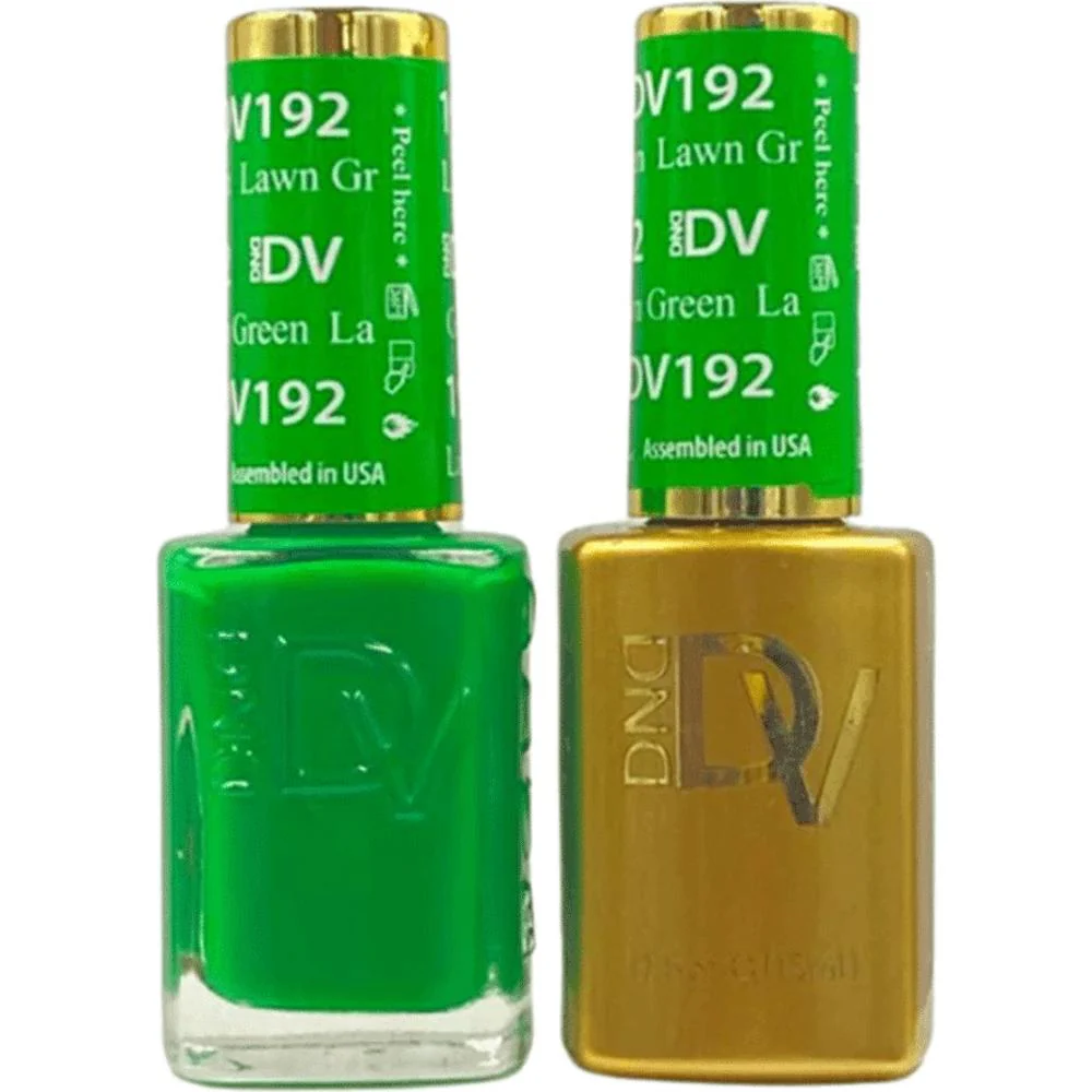 DND Diva Duo Gel - #192 - Lawn Green / Soak-Off Gel Polish 0.5 oz. + Nail Lacquer 0.5 oz.