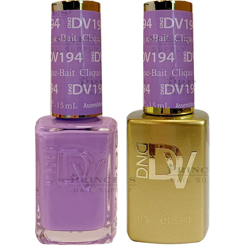 DND Diva Duo Gel - #194 - Clique -Bait / Soak-Off Gel Polish 0.5 oz. + Nail Lacquer 0.5 oz.