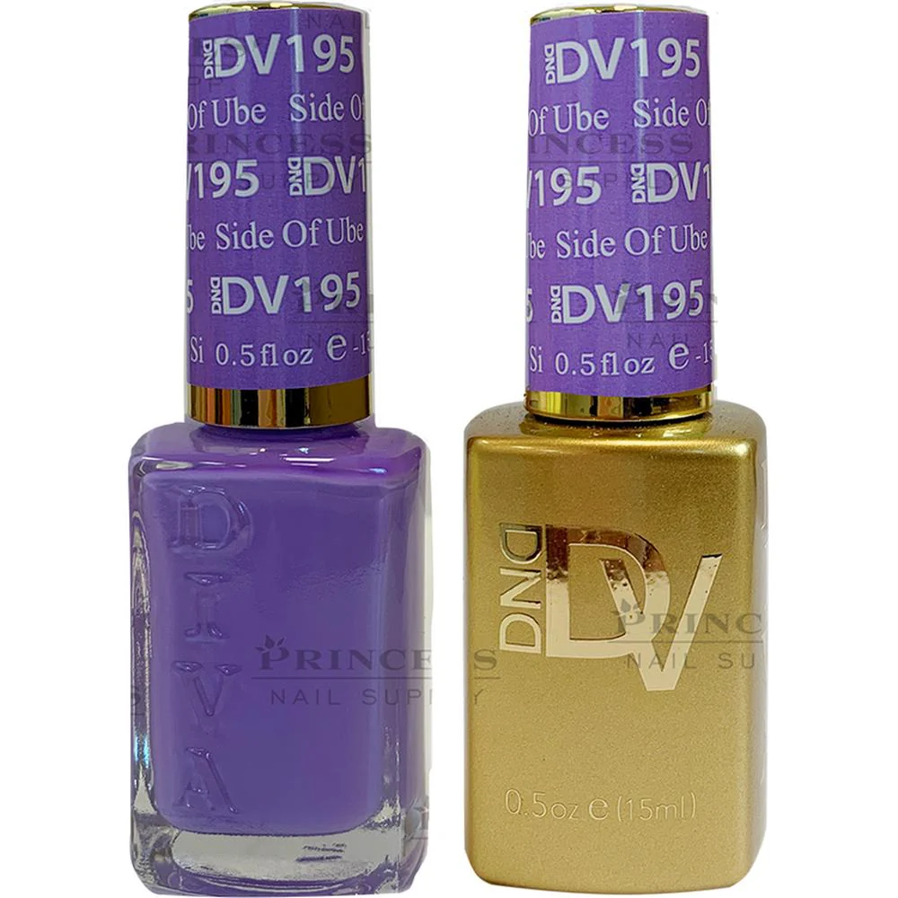 DND Diva Duo Gel - #195 - Side of Ube / Soak-Off Gel Polish 0.5 oz. + Nail Lacquer 0.5 oz.