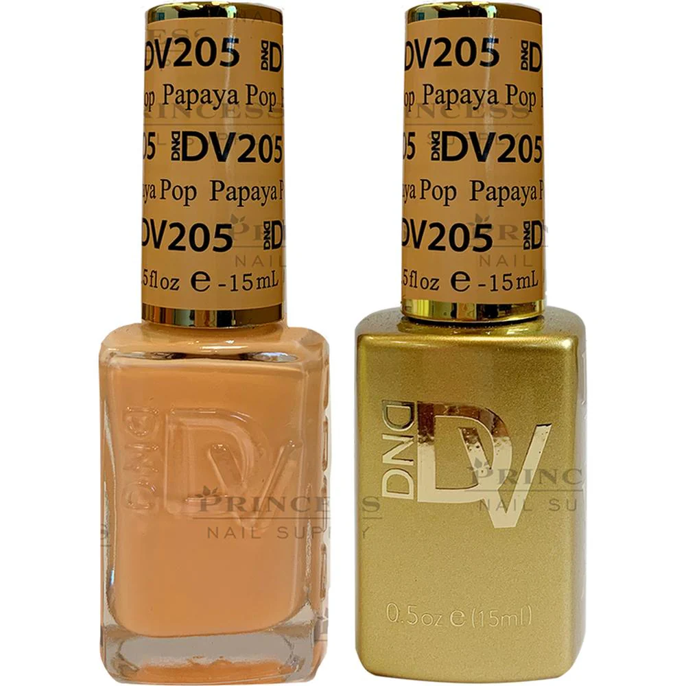 DND Diva Duo Gel - #205 - Papaya Pop / Soak-Off Gel Polish 0.5 oz. + Nail Lacquer 0.5 oz.