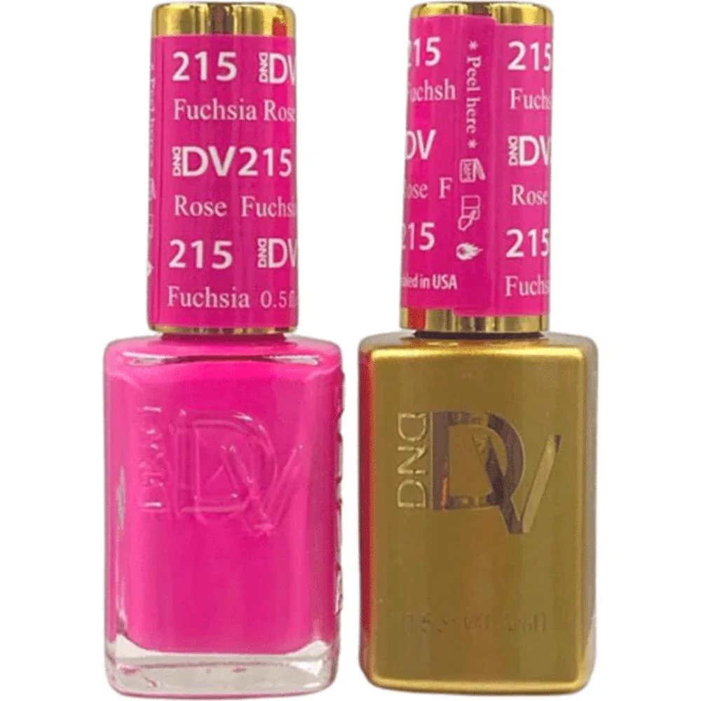 DND Diva Duo Gel - #215 - Fuchsia Rose / Soak-Off Gel Polish 0.5 oz. + Nail Lacquer 0.5 oz.