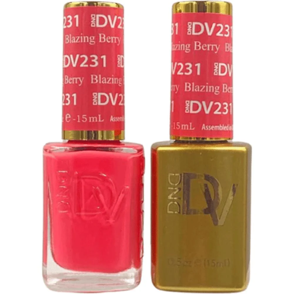 DND Diva Duo Gel - #231 - Blazing Berry / Soak-Off Gel Polish 0.5 oz. + Nail Lacquer 0.5 oz.