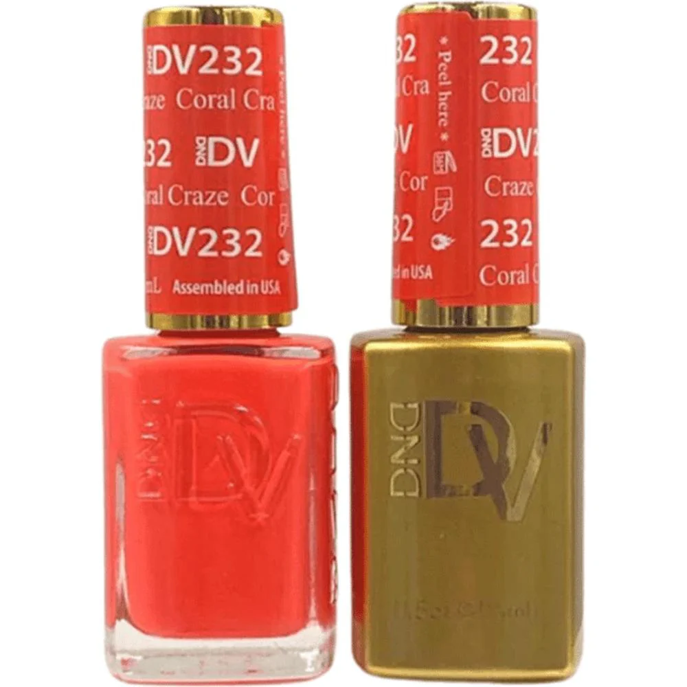 DND Diva Duo Gel - #232 - Coral Craze / Soak-Off Gel Polish 0.5 oz. + Nail Lacquer 0.5 oz.