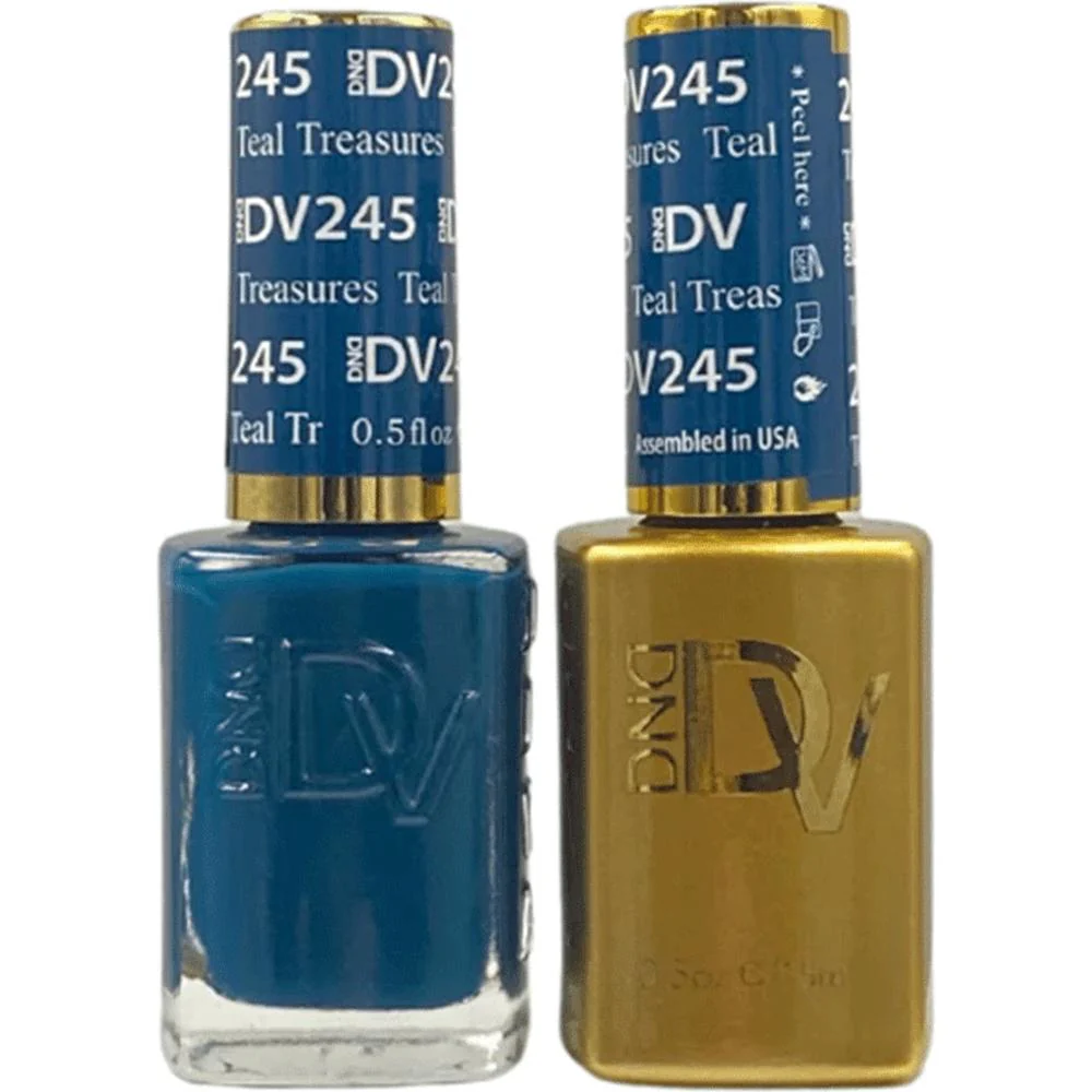 DND Diva Duo Gel - #245 - Teal Treasures / Soak-Off Gel Polish 0.5 oz. + Nail Lacquer 0.5 oz.