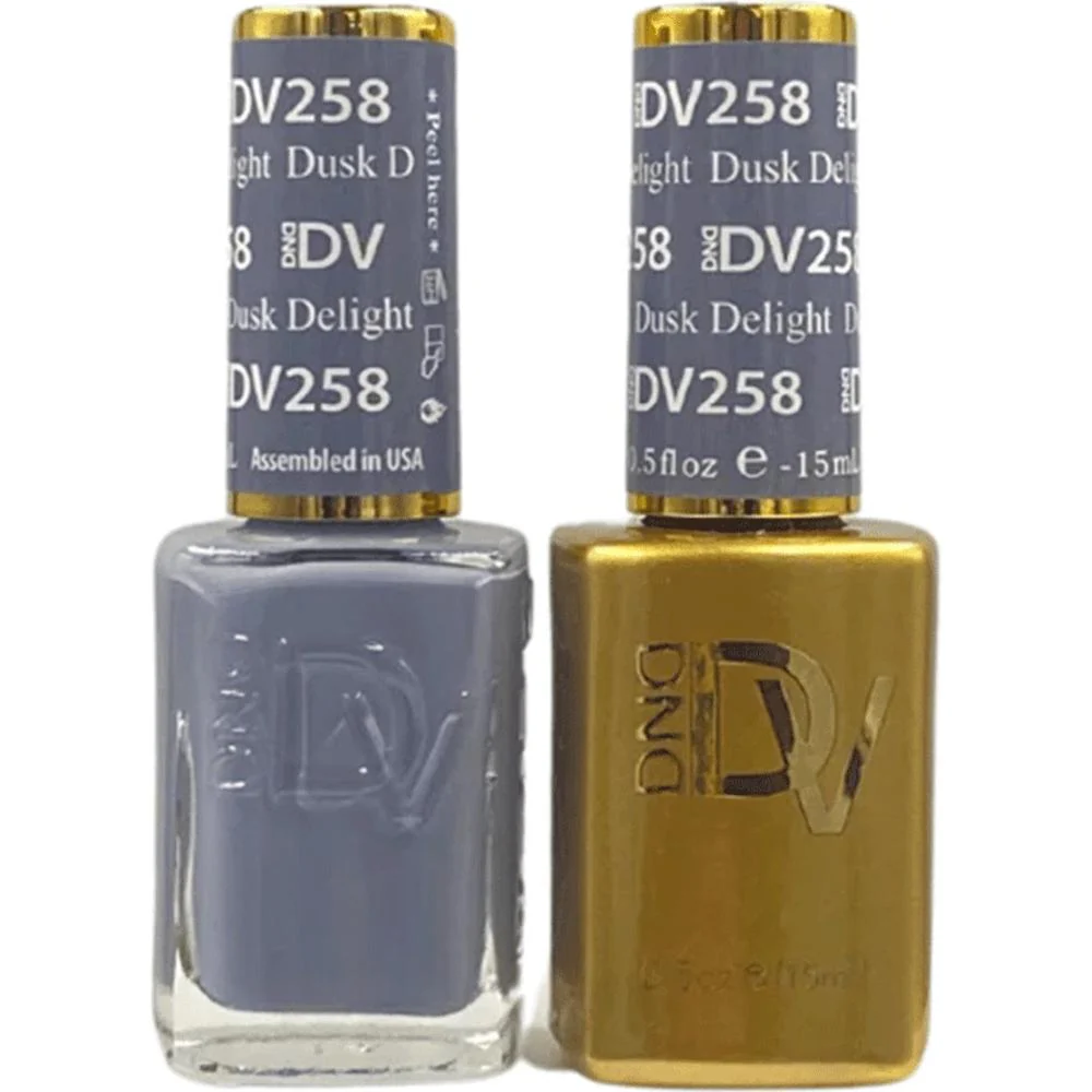 DND Diva Duo Gel - #258 - Dusk Delight / Soak-Off Gel Polish 0.5 oz. + Nail Lacquer 0.5 oz.