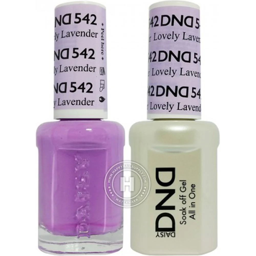 DND Duo - #542 Lovely Lavender / Soak-Off Gel Polish 0.5 oz. + Nail Lacquer 0.5 oz.