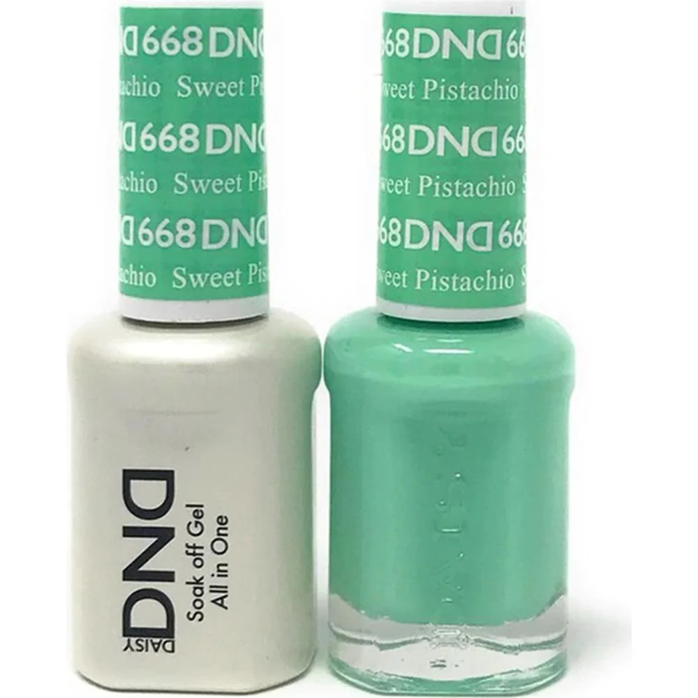 DND Duo - #668 Sweet Pistachia / Soak-Off Gel Polish 0.5 oz. + Nail Lacquer 0.5 oz.