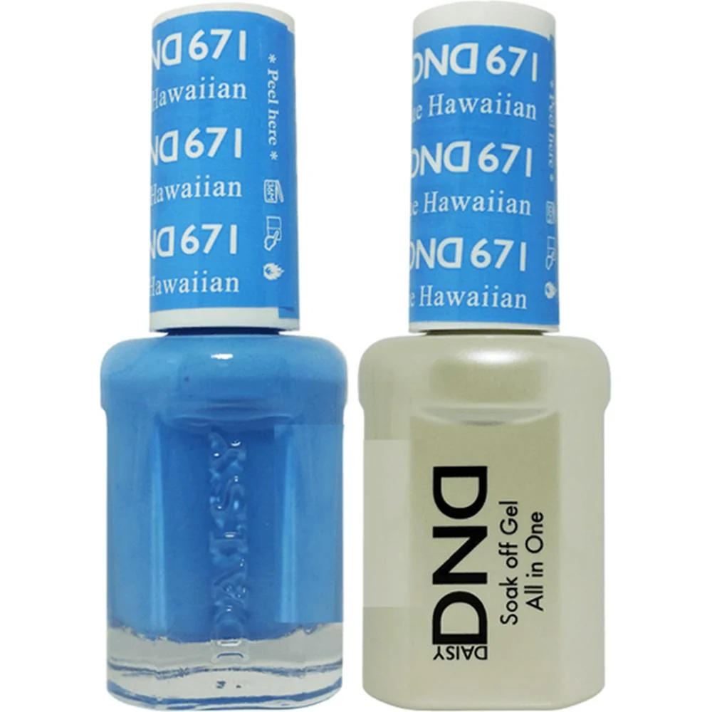 DND Duo - #671 Blue Hawaiian / Soak-Off Gel Polish 0.5 oz. + Nail Lacquer 0.5 oz.