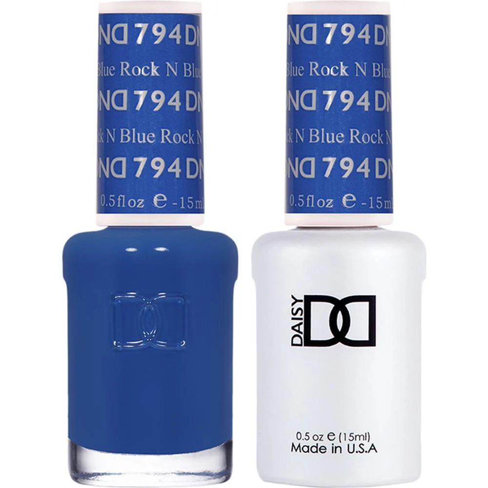DND Duo - #794 Rock N Blue / Soak-Off Gel Polish 0.5 oz. + Nail Lacquer 0.5 oz.