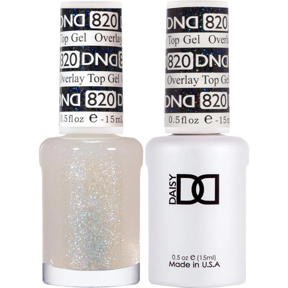 DND Duo - #820 Overlay Glitter Top / Soak-Off Gel Polish 0.5 oz. + Nail Lacquer 0.5 oz.