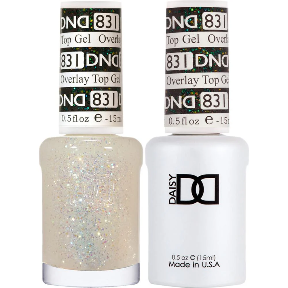 DND Duo - #831 Overlay Glitter Top / Soak-Off Gel Polish 0.5 oz. + Nail Lacquer 0.5 oz.