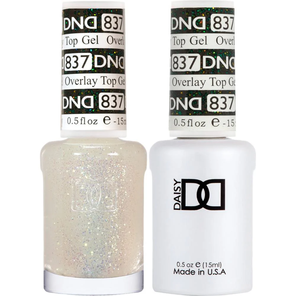 DND Duo - #837 Overlay Glitter Top / Soak-Off Gel Polish 0.5 oz. + Nail Lacquer 0.5 oz.