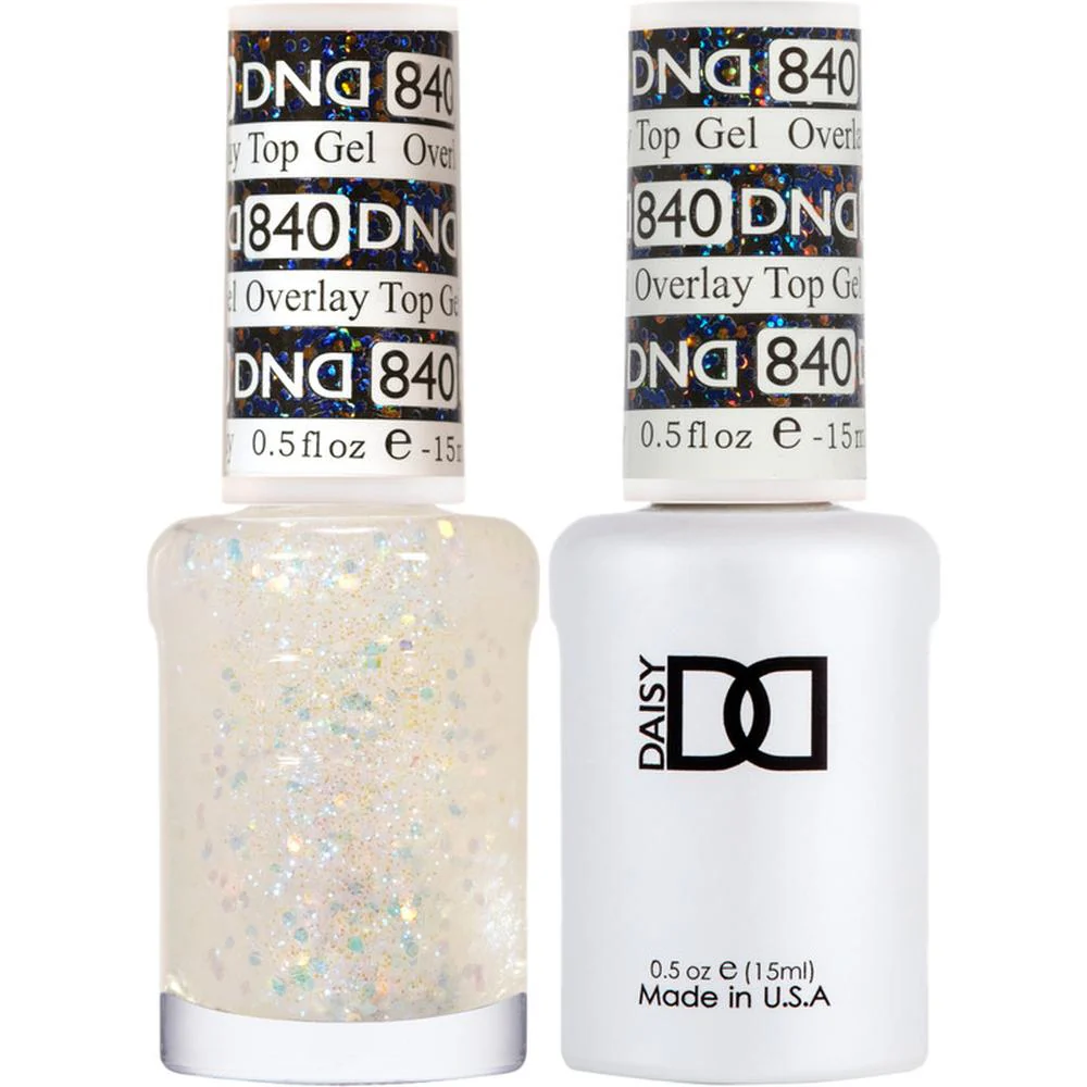 DND Duo - #840 Overlay Glitter Top / Soak-Off Gel Polish 0.5 oz. + Nail Lacquer 0.5 oz.