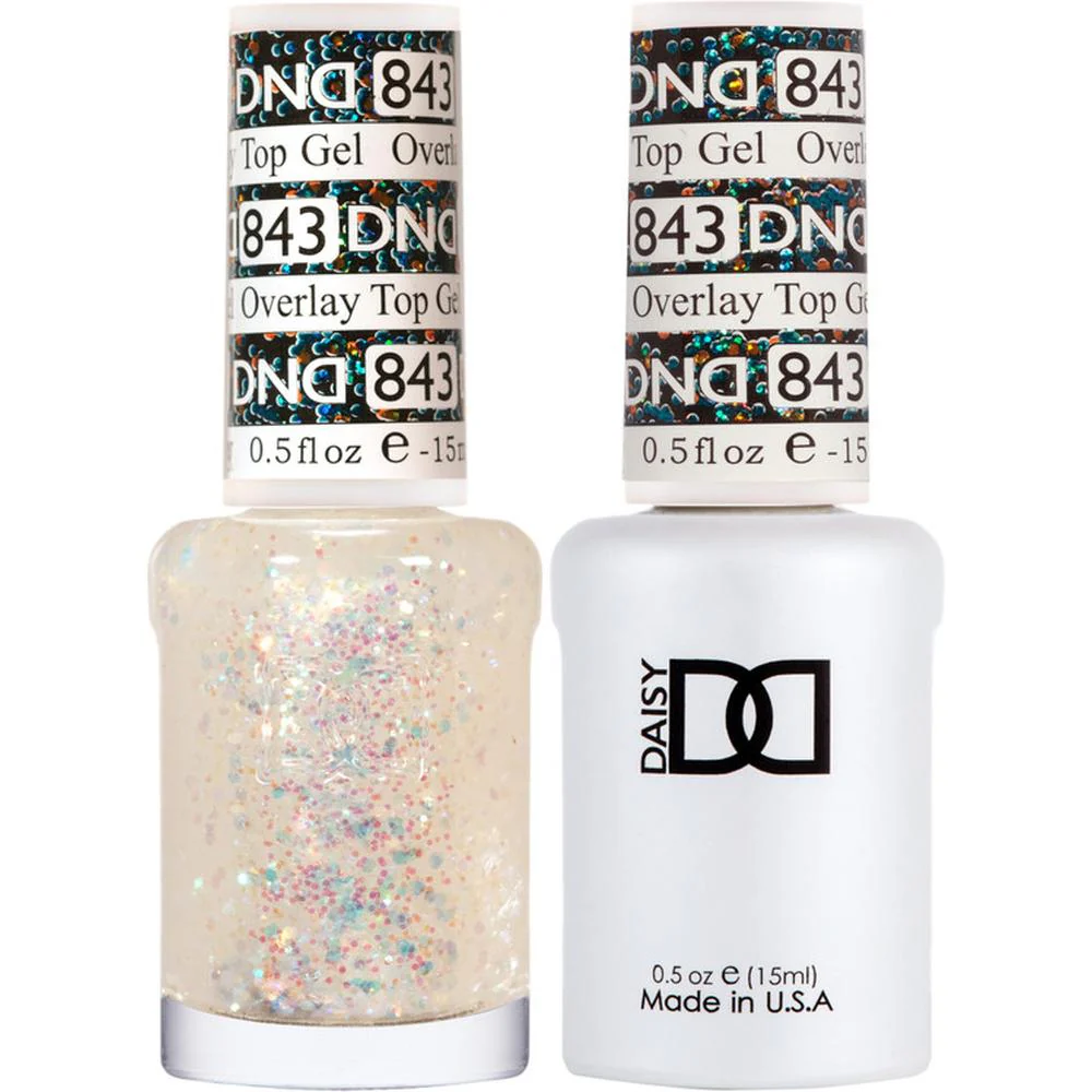 DND Duo - #843 Overlay Glitter Top / Soak-Off Gel Polish 0.5 oz. + Nail Lacquer 0.5 oz.