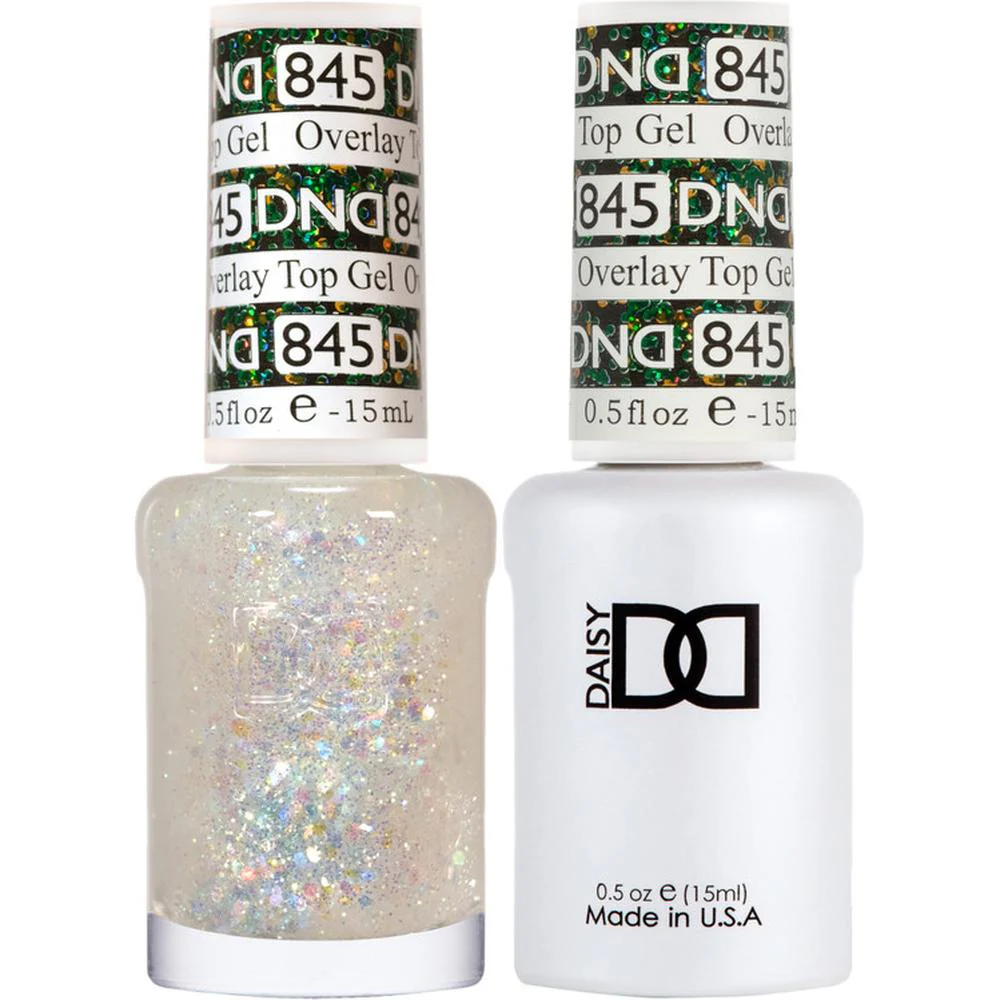 DND Duo - #845 Overlay Glitter Top / Soak-Off Gel Polish 0.5 oz. + Nail Lacquer 0.5 oz.