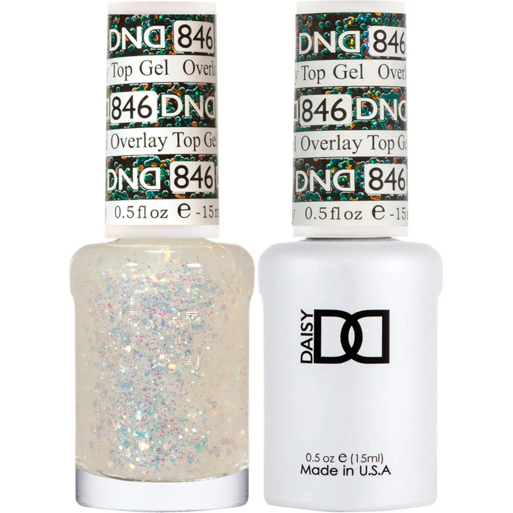 DND Duo - #846 Overlay Glitter Top / Soak-Off Gel Polish 0.5 oz. + Nail Lacquer 0.5 oz.