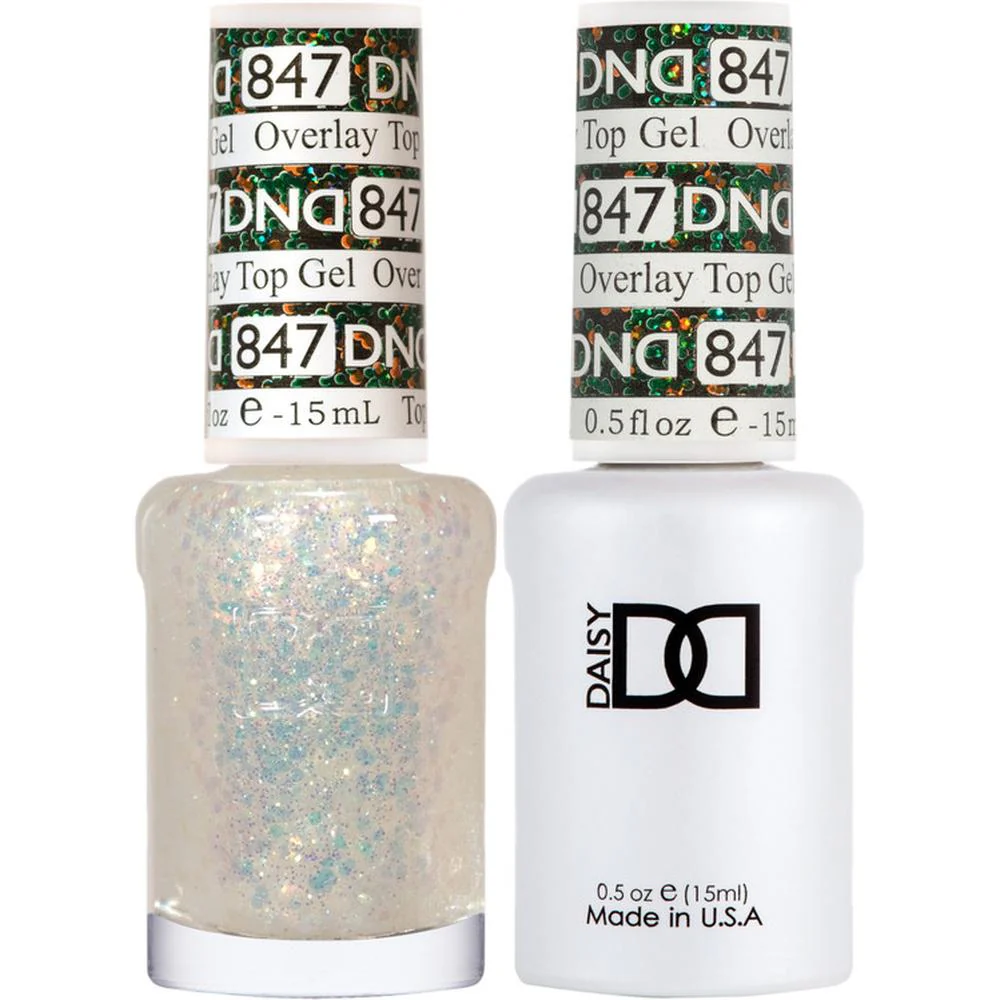 DND Duo - #847 Overlay Glitter Top / Soak-Off Gel Polish 0.5 oz. + Nail Lacquer 0.5 oz.