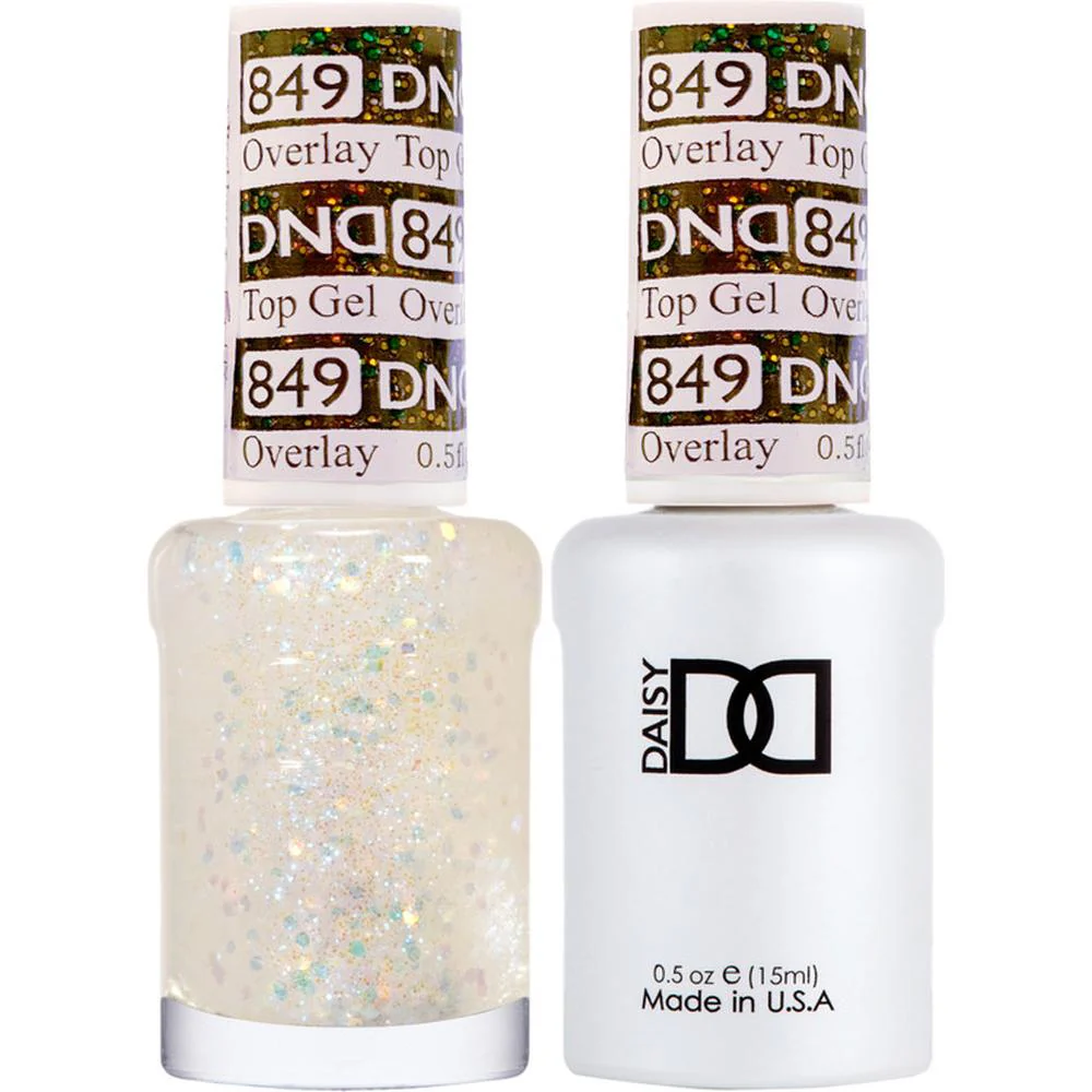 DND Duo - #849 Overlay Glitter Top / Soak-Off Gel Polish 0.5 oz. + Nail Lacquer 0.5 oz.
