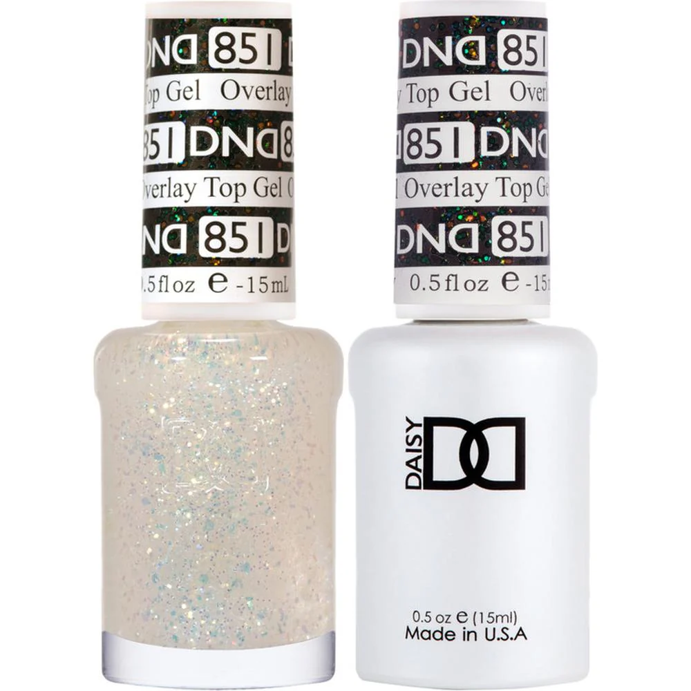 DND Duo - #851 Overlay Glitter Top / Soak-Off Gel Polish 0.5 oz. + Nail Lacquer 0.5 oz.