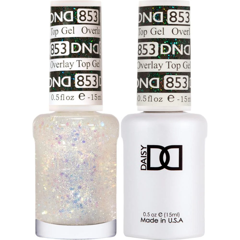DND Duo - #853 Overlay Glitter Top / Soak-Off Gel Polish 0.5 oz. + Nail Lacquer 0.5 oz.