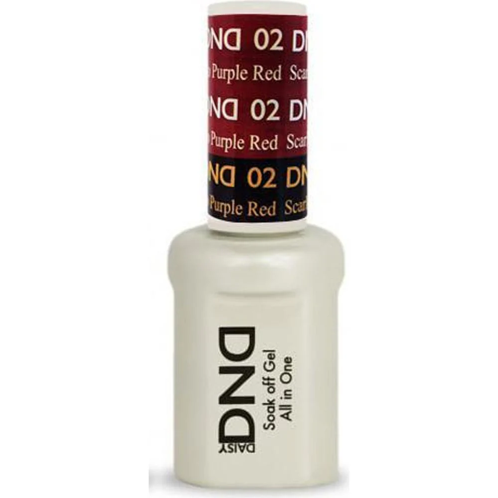 DND Mood Gel - Soak-Off Gel Polish - DND#02 Scarlet To Purple Red / 0.5 oz.