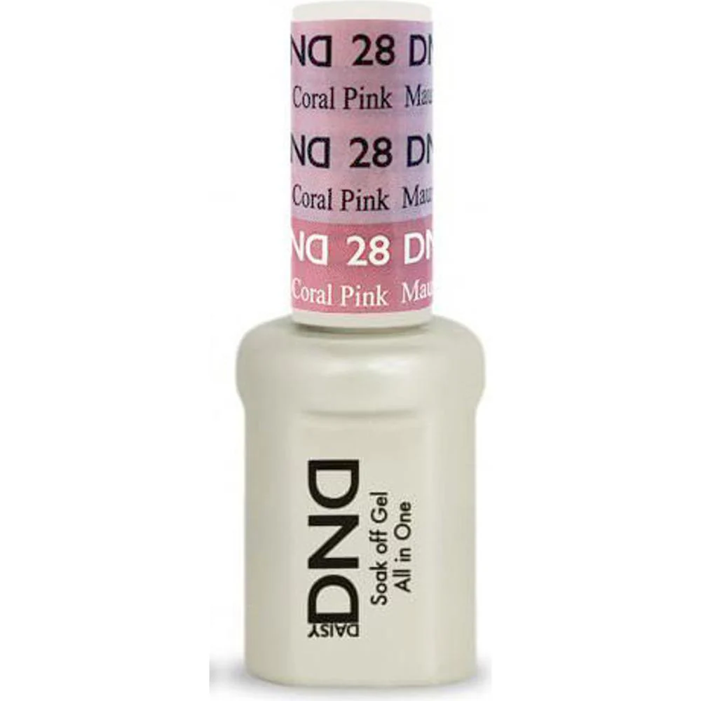 DND Mood Gel - Soak-Off Gel Polish - DND#28 Mauve To Coral Pink / 0.5 oz.