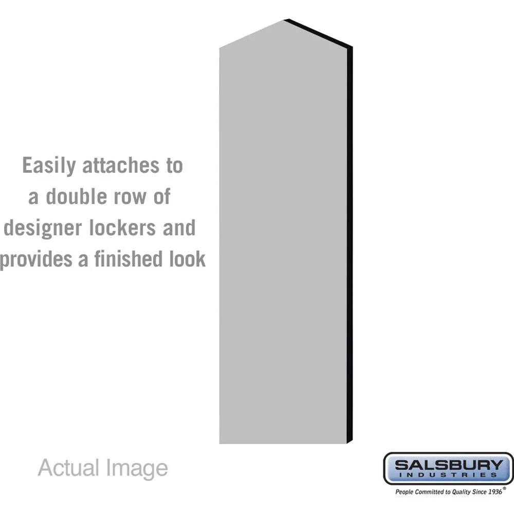Double End Side Panel - for 5 Feet High - 18 Inch Deep Designer Wood Locker - with Sloping Hood by Salsbury - Image 5
