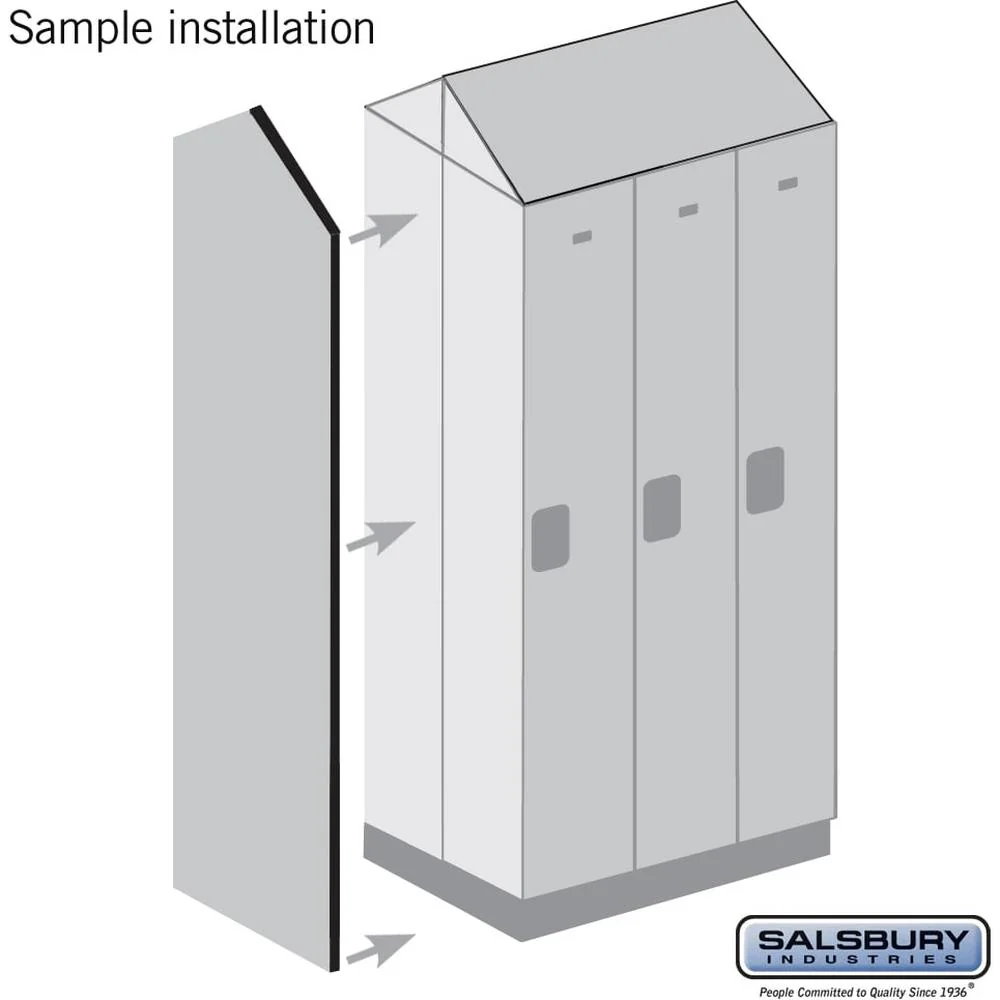 Double End Side Panel - for 5 Feet High - 21 Inch Deep Designer Wood Locker - with Sloping Hood by Salsbury - Image 2