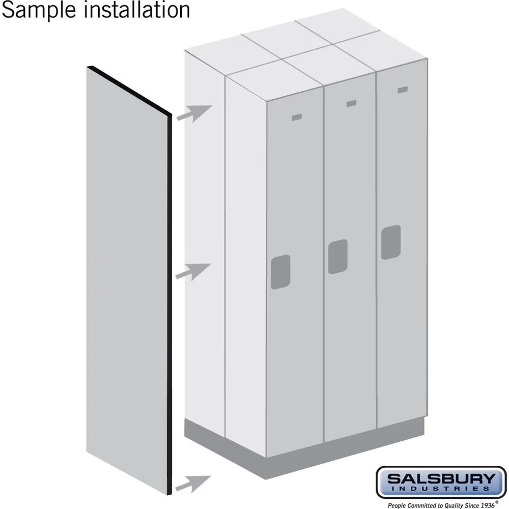 Double End Side Panel - for 5 Feet High - 21 Inch Deep Designer Wood Locker - without Sloping Hood by Salsbury - Image 2